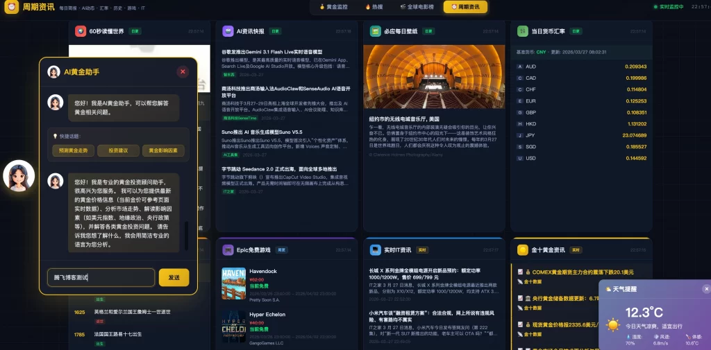 图片[5] - 2026新版黄金价格监控源码（K线图模块，黄金舆情模块，AI智能客服） - 狐狸资源网